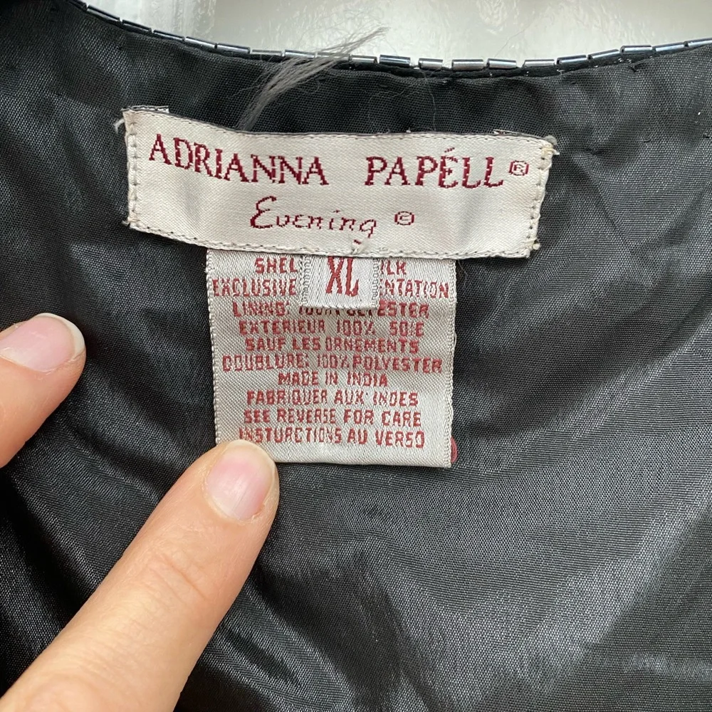 Adrianna Papell Black and Purple Beaded Jacket -Size XL